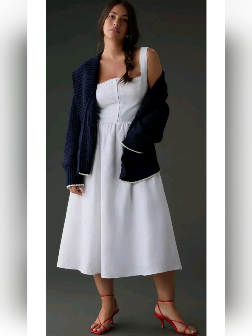 Anthropologie Maeve Seahorse Cardigan Sweater, Size M, Blue, White *NEW & RARE!* - Picture 7 of 15